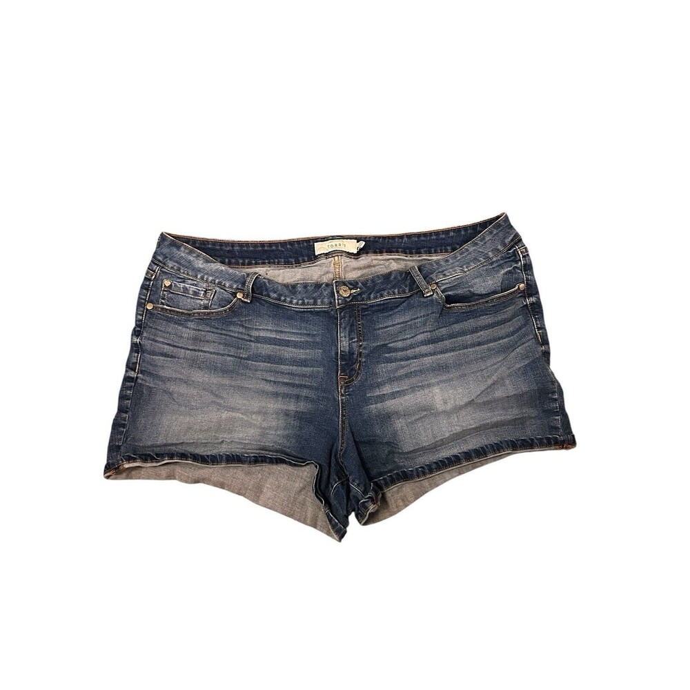 Womens Plus Torrid Shorts Distressed Dark Stretch Casual Denim Size 26‎
